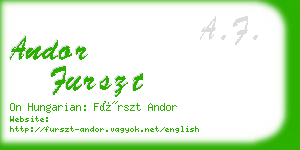 andor furszt business card